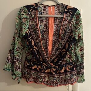 Free People Multicolor Bohemian Blouse